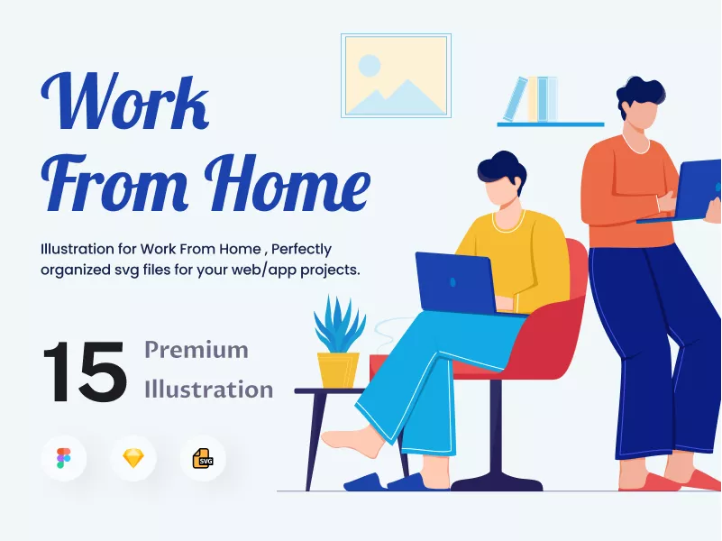 Work From Home Illustration Pack