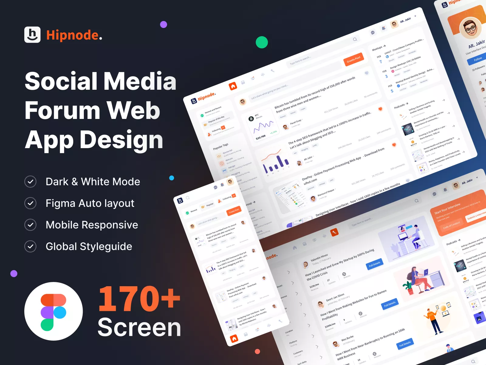 Social Media Forum Web App UI Kit