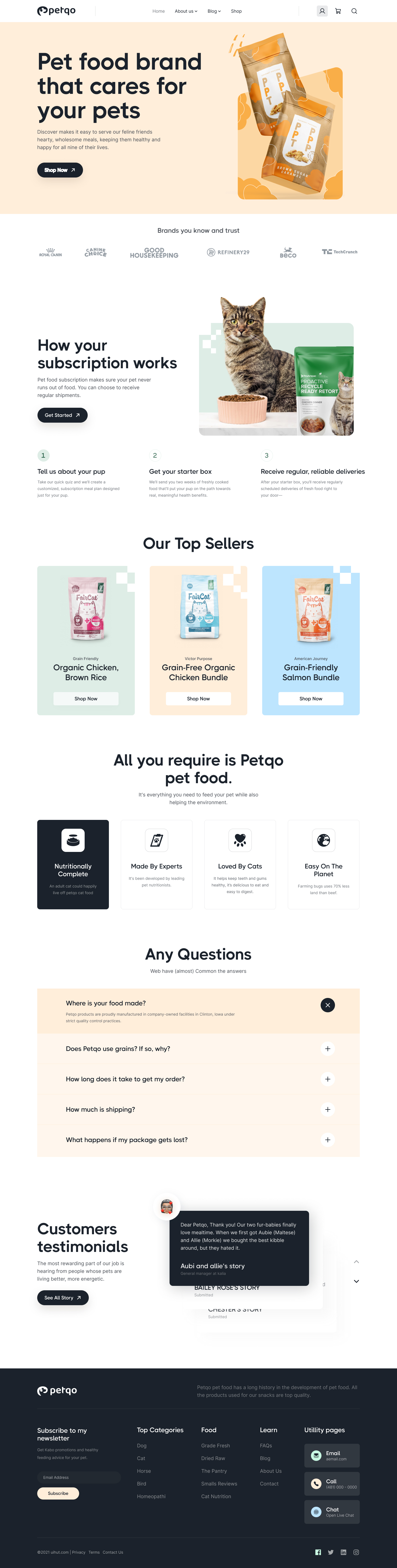 Pet Food Website - Petqo