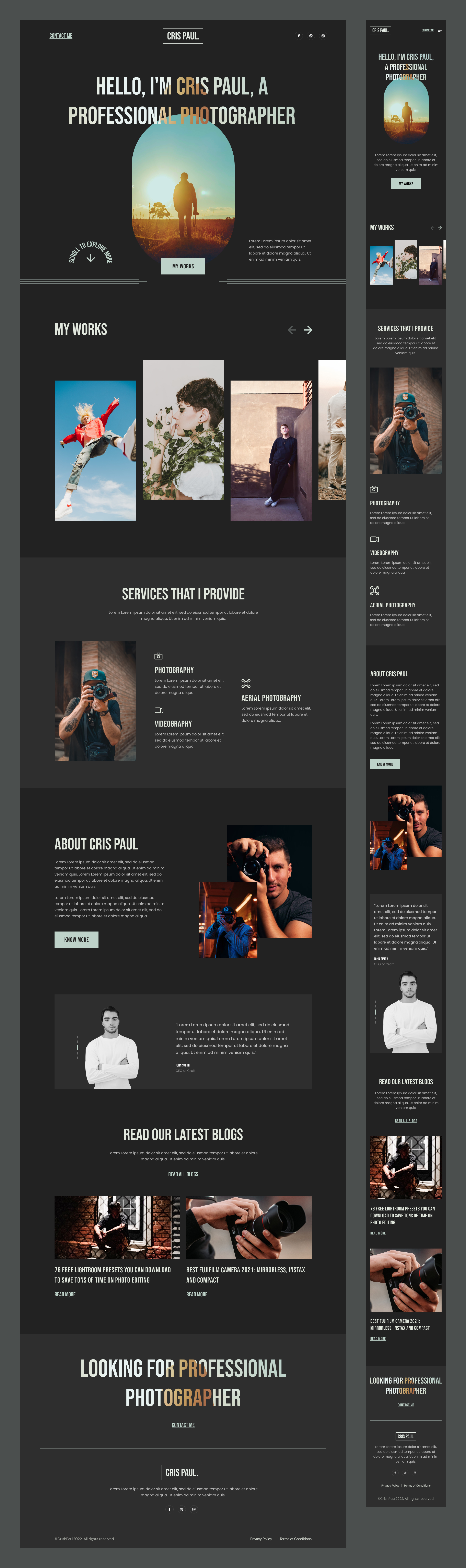 Cris Paul Photography Portfolio Website