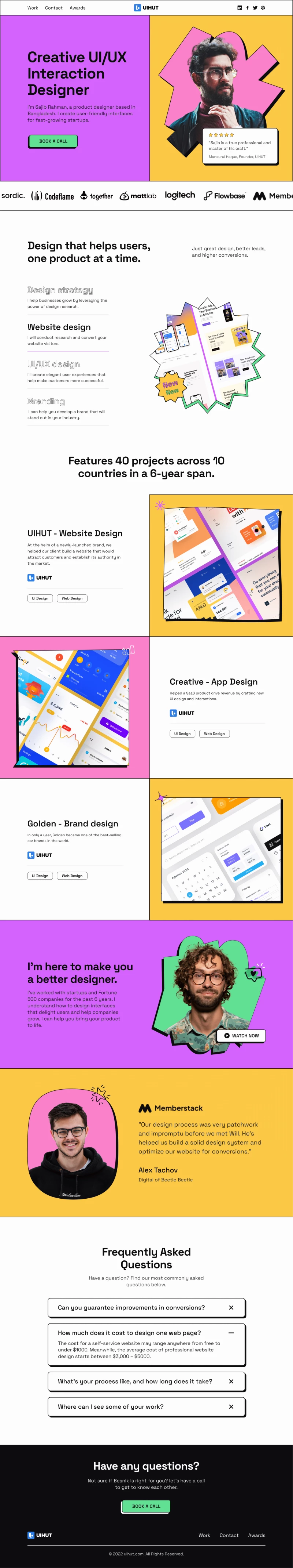 UI UX Designer Portfolio Webflow Templates